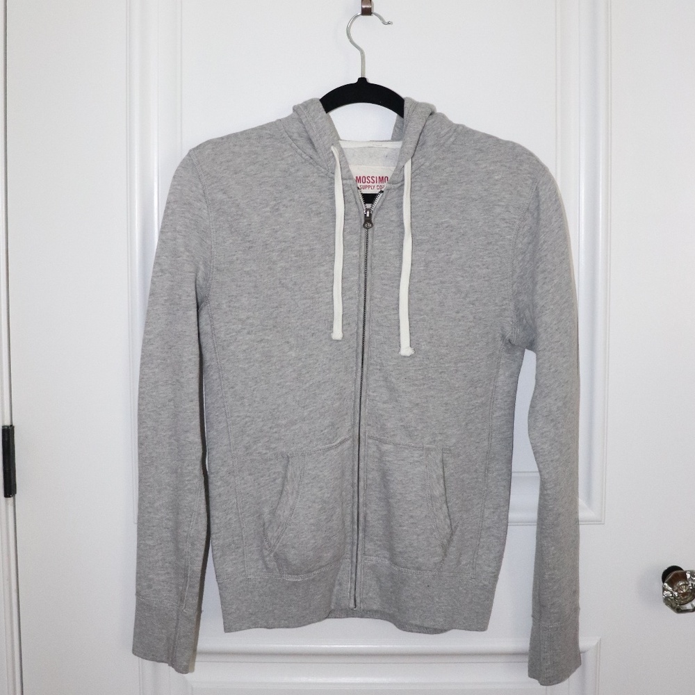 Mossimo Gray Zip-Up Hoodie | Neutral Casual Everyday Basic